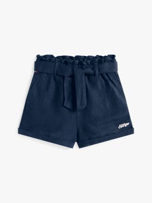 blau shorts aus leinenmix für mädchen - tommy hilfiger