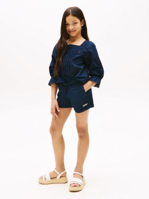 blau shorts aus leinenmix für mädchen - tommy hilfiger