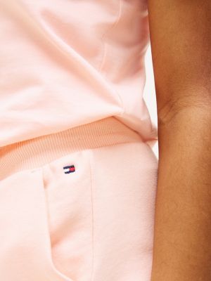 pink t-shirt and shorts set for girls tommy hilfiger