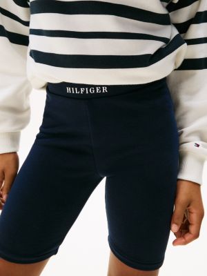 blue skinny cycle shorts for girls tommy hilfiger