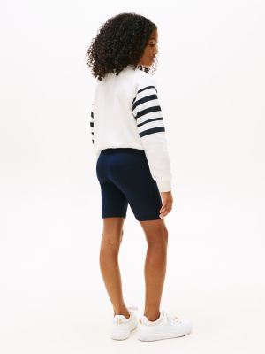 blue skinny cycle shorts for girls tommy hilfiger