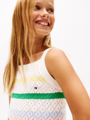 multi stripe crochet tank top for girls tommy hilfiger