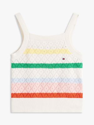 multi stripe crochet tank top for girls tommy hilfiger