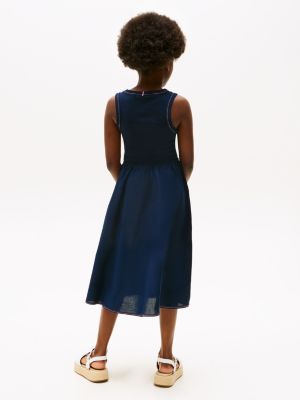 blue sleeveless dress for girls tommy hilfiger