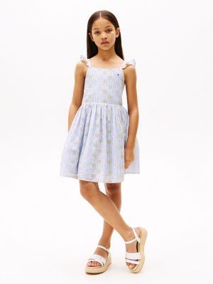 multi stripe broderie anglaise sleeveless dress for girls tommy hilfiger