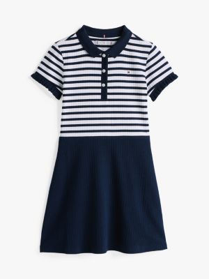 multi gestreiftes polokleid im skater-stil für mädchen - tommy hilfiger