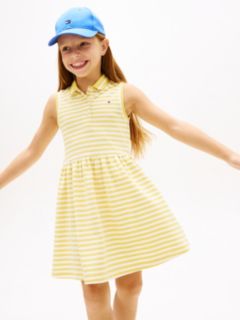 Essential Sleeveless Fit And Flare Polo Dress — Yellow 3