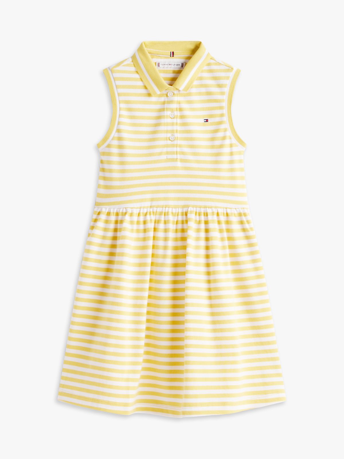 Essential Sleeveless Fit And Flare Polo Dress — Yellow