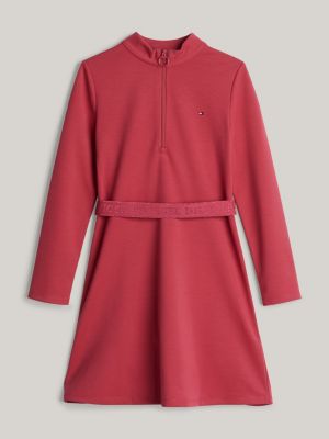 robe ajustée et évasée adaptive rouge pour filles tommy hilfiger