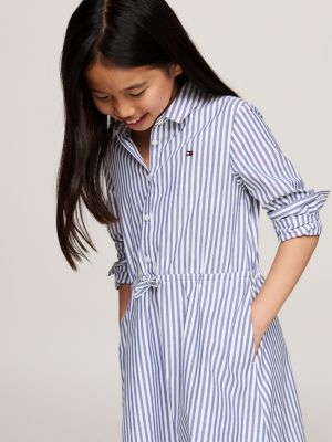 robe chemise à rayures ithaca bleu pour filles tommy hilfiger