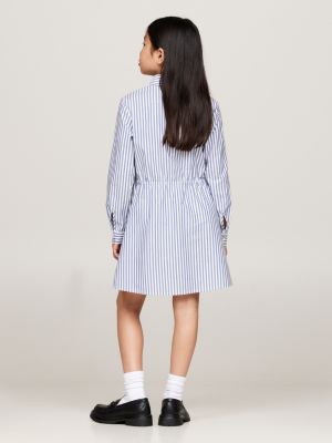 robe chemise à rayures ithaca bleu pour filles tommy hilfiger