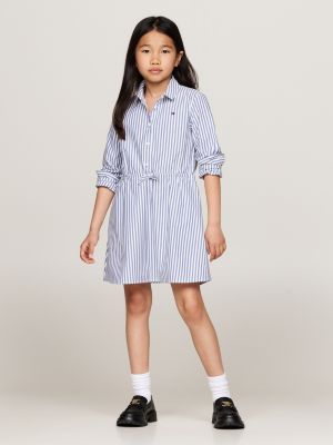 robe chemise à rayures ithaca bleu pour filles tommy hilfiger