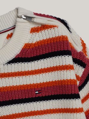 red adaptive stripe relaxed jumper for girls tommy hilfiger