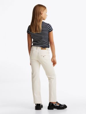 multi ribbed stripe extra slim t-shirt for girls tommy hilfiger