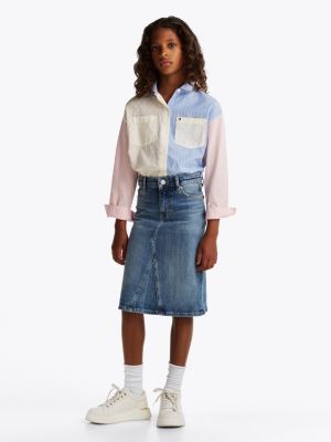 multi color block-bluse mit verschiedenen streifen für mädchen - tommy hilfiger