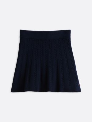 blue mini cable knit skirt for girls tommy hilfiger