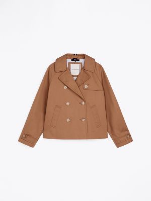 brown double breasted jacket for girls tommy hilfiger