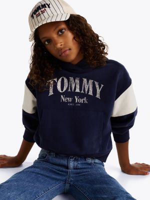 sweat à capuche colour-block universitaire plusieurs couleurs pour filles tommy hilfiger