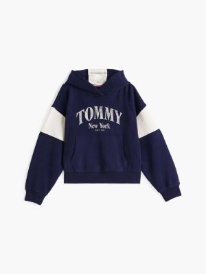 multi colour-blocked varsity hoody for girls tommy hilfiger