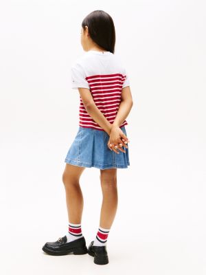 multi stripe relaxed t-shirt for girls tommy hilfiger