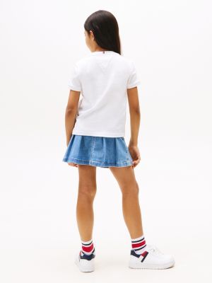 white flag character t-shirt for girls tommy hilfiger