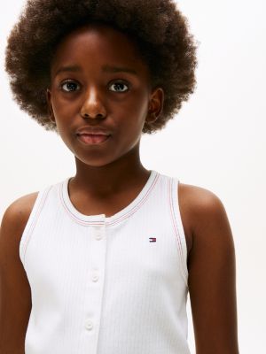 grijs ribgebreide slim fit tanktop voor meisjes - tommy hilfiger