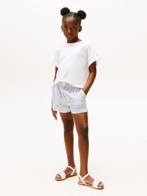 white embroidery relaxed t-shirt for girls tommy hilfiger