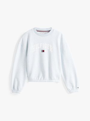 felpa varsity relaxed fit blu da bambine tommy hilfiger