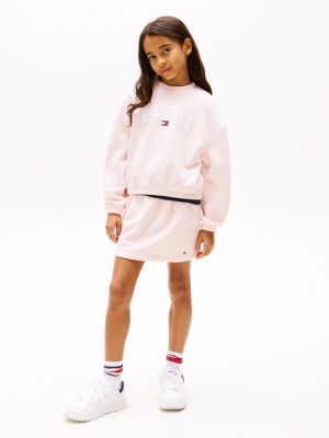 felpa varsity relaxed fit rosa da bambine tommy hilfiger