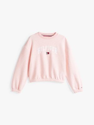 rosa varsity relaxed fit sweatshirt für mädchen - tommy hilfiger