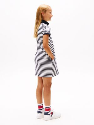 vestito polo con dettagli a contrasto multicolore da bambine tommy hilfiger