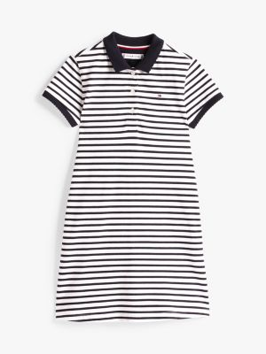 multi polo-kleid mit kontrast-design für mädchen - tommy hilfiger