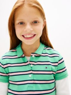 Essential Pique Short Sleeve Polo Dress — Green 2