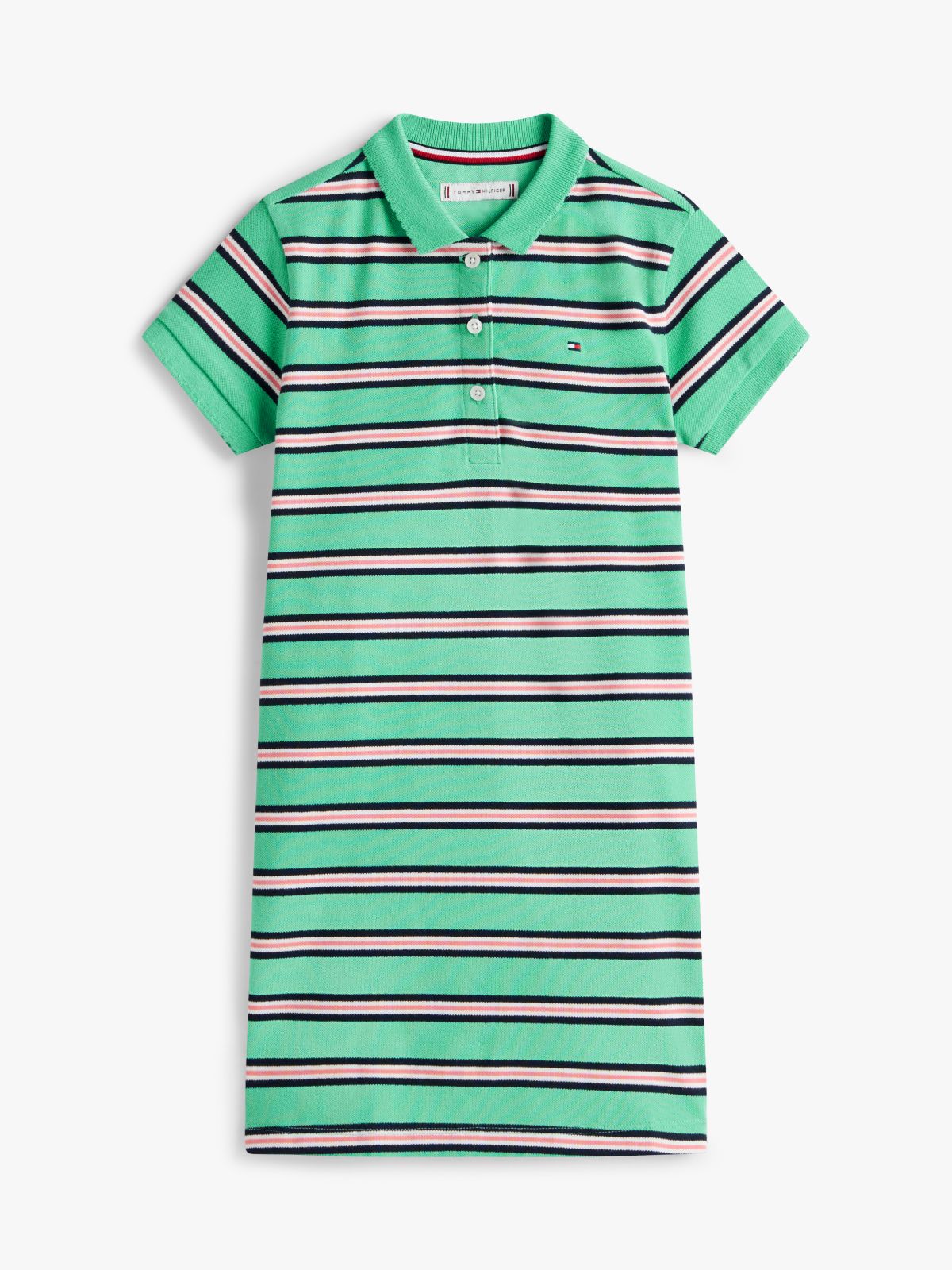 Essential Pique Short Sleeve Polo Dress — Green