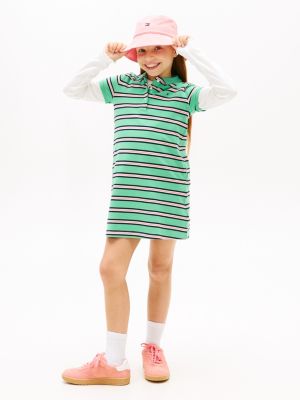 green essential pique short sleeve polo dress for girls tommy hilfiger