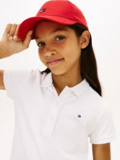 Essential Pique Short Sleeve Polo Dress — White 2