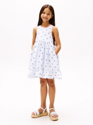 multi heart print seersucker sleeveless dress for girls tommy hilfiger