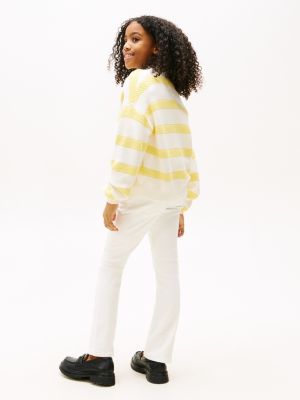 multi textured crew neck jumper for girls tommy hilfiger