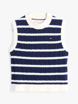 multi stripe cable knit sweater vest for girls tommy hilfiger