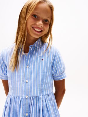 multi stripe short sleeve shirt dress for girls tommy hilfiger