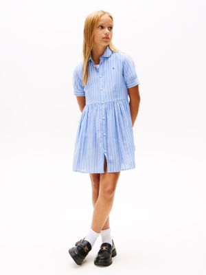 robe chemise rayée à manches courtes multi pour filles tommy hilfiger