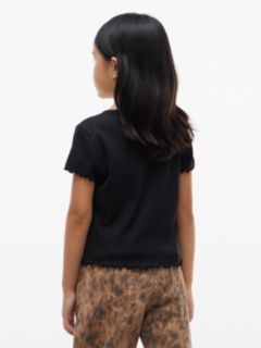 Essential Ruffle Ribbed Extra Slim Top — Black 4