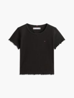 Essential Ruffle Ribbed Extra Slim Top — Black 6