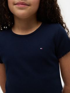 Essential Ruffle Ribbed Extra Slim Top — Blue 3