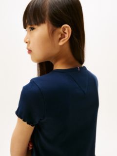 Essential Ruffle Ribbed Extra Slim Top — Blue 4