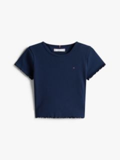 Essential Ruffle Ribbed Extra Slim Top — Blue 6