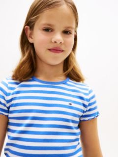 Essential Ruffle Ribbed Extra Slim Top — Blue 2
