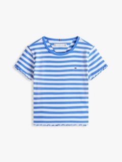 Essential Ruffle Ribbed Extra Slim Top — Blue 5