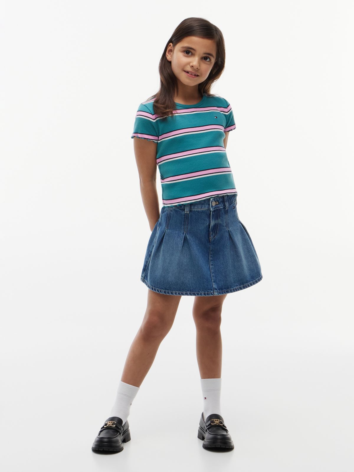 Essential Ruffle Ribbed Extra Slim Top — Green