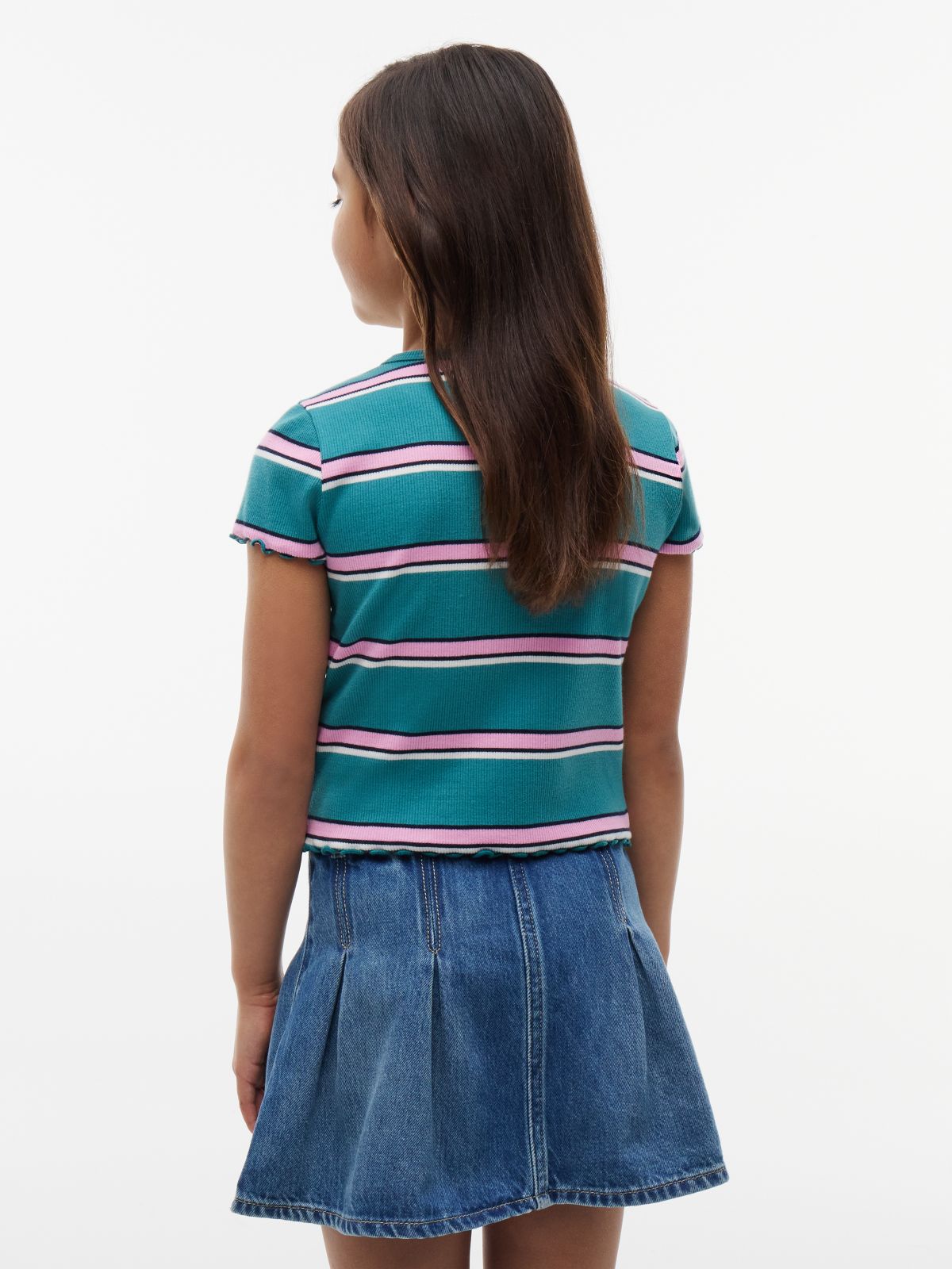 Essential Ruffle Ribbed Extra Slim Top — Green